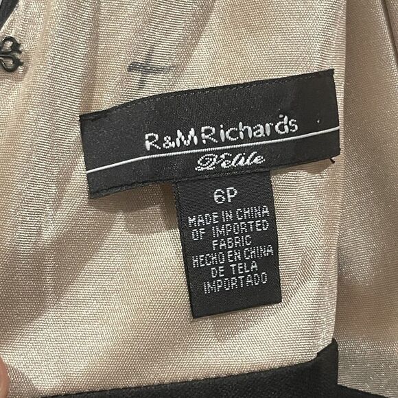 R&M Richard’s Midi Sleeveless Dress Women 6 Petite Black Flower Vintage - Picture 2 of 12